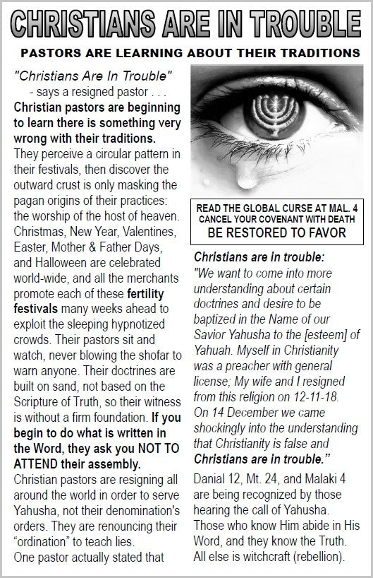 CHRISTIANS ARE IN TROUBLE