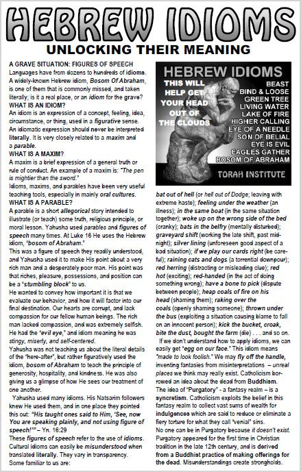 HEBREW IDIOMS - Unlocking their meanings