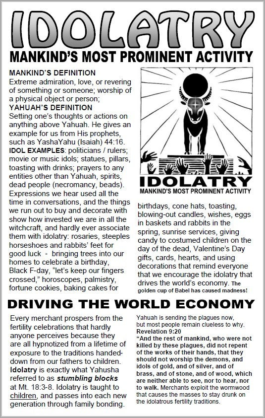 IDOLATRY- Mankind's most prominent activity
