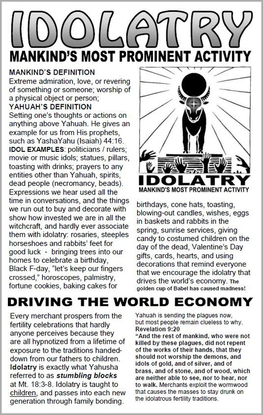 IDOLATRY- Mankind's most prominent activity