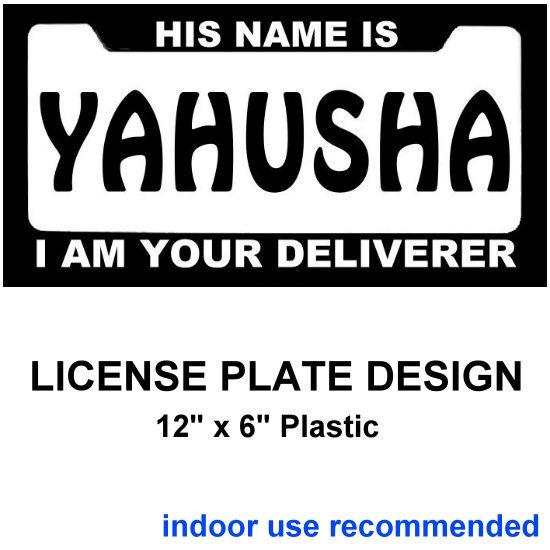 LICENSE PLATE PLASTIC BLACK AND WHITE