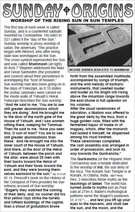 SUNDAY ORIGINS - Worship of the Rising Sun