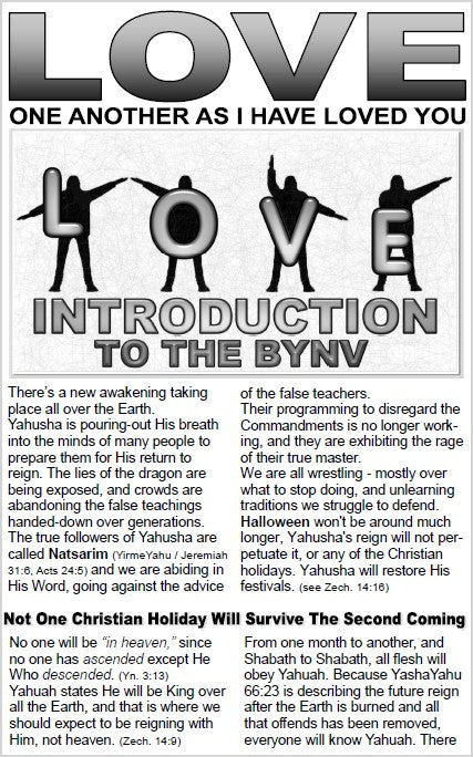 LOVE ONE ANOTHER Introduction to the BYNV